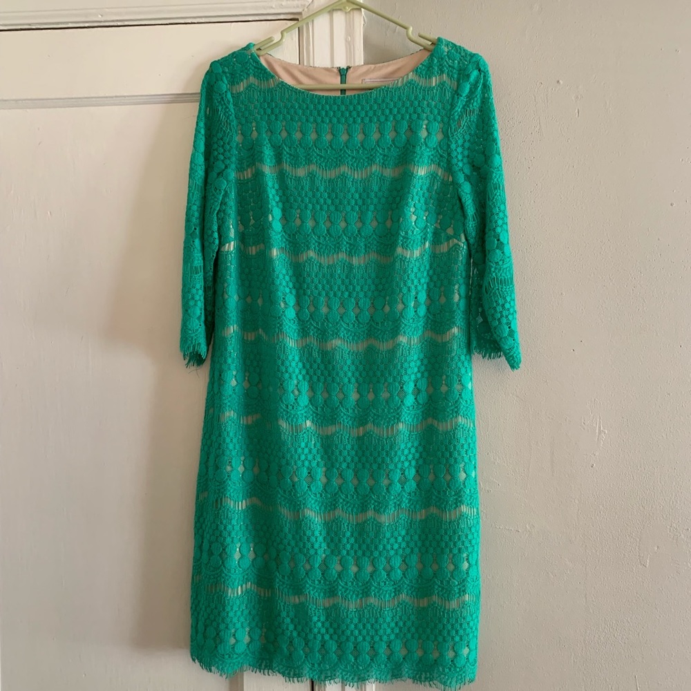 Green lace dress